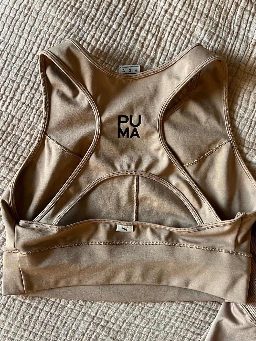Puma Ribbed Workout Set in Camel - Picture 8 of 8